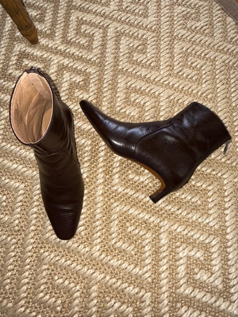 MADEWELL Dimes Kitten Heel Booties in Chocolate Leather ~ 5 M - Picture 5 of 13